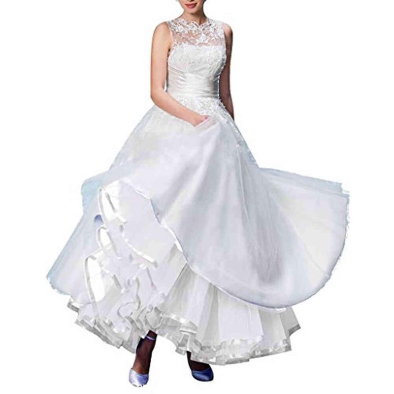Kumeng Women's Ankle Length Petticoats Long Plus Size Wedding Slips Crinoline Underskirt for Prom Evening Wedding Dress - Image 3